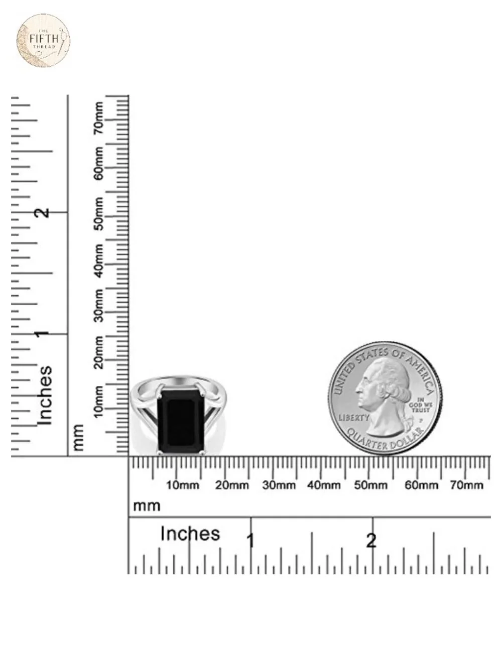 Emerald Cut Onyx Solitaire Ring 925 Sterling Silver Statement Jewelry